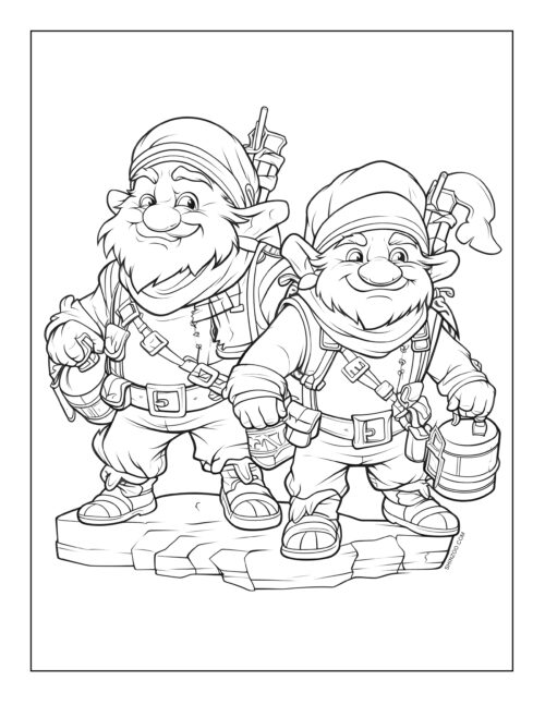 Gnomes Coloring Page 01