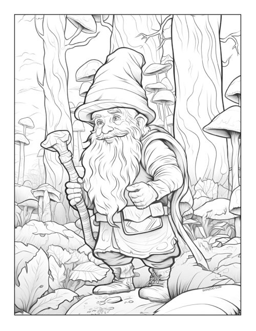 Gnomes Coloring Page 04