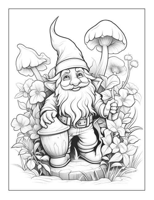 Gnomes Coloring Page 06