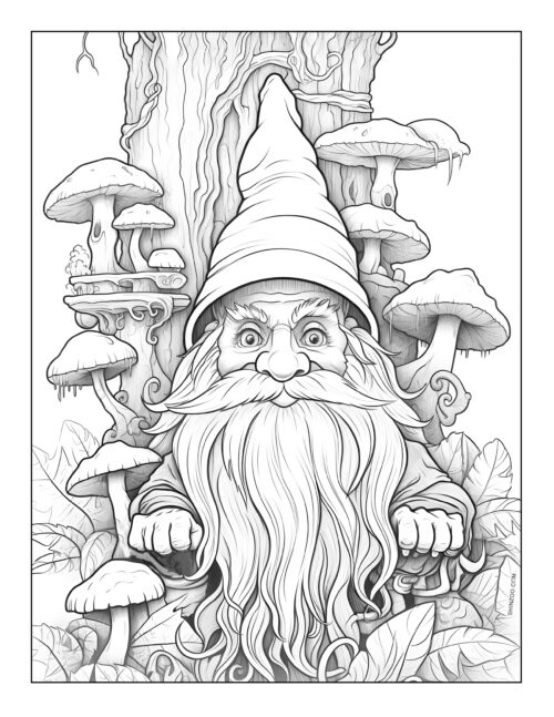 Gnomes Coloring Page 07