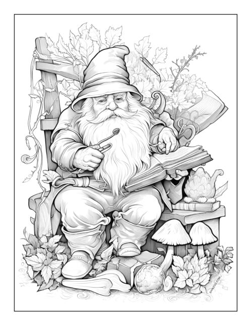Gnomes Coloring Page 08