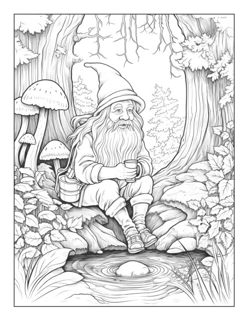 Gnomes Coloring Page 09