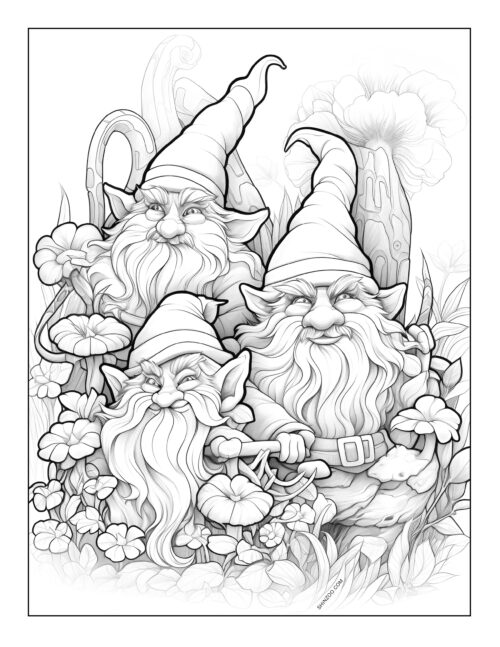 Gnomes Coloring Page 10