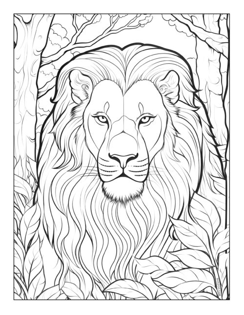 Regal Lion Coloring Page Printable