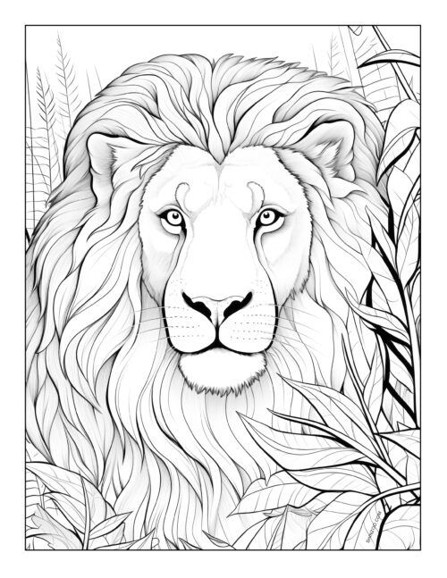 Simple Lion Coloring Page Free Printable