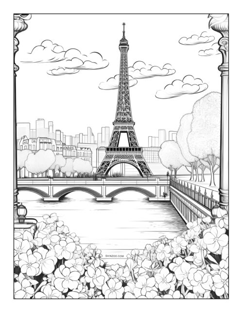 Paris Coloring Page 02