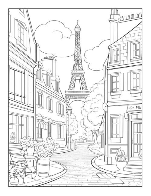 Paris Coloring Page 03