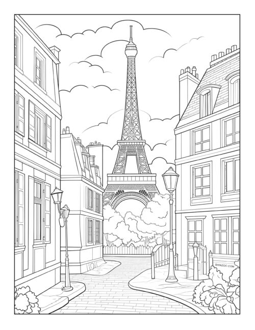 Paris Coloring Page 04