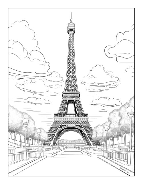 Paris Coloring Page 05