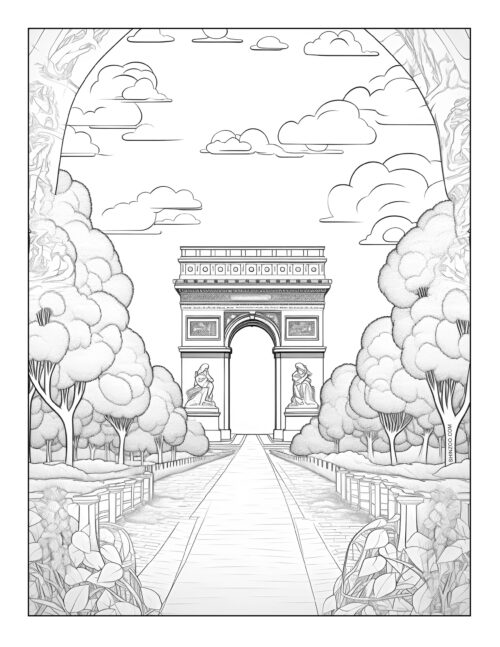 Paris Coloring Page 07