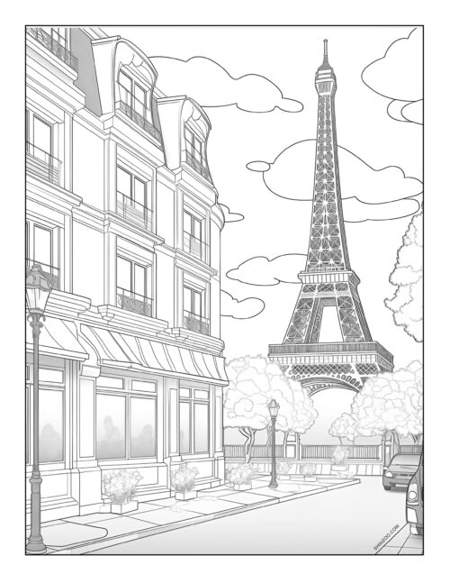 Paris Coloring Page 08