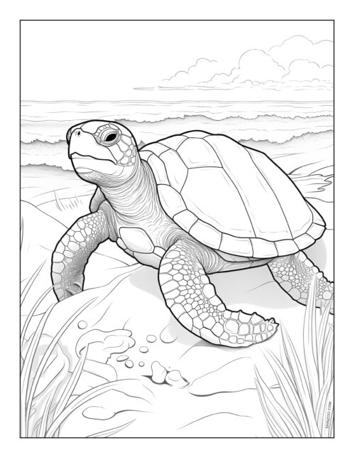 Turtle Coloring Page 03