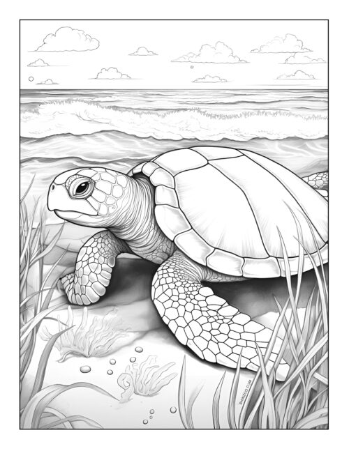 Turtle Coloring Page 04