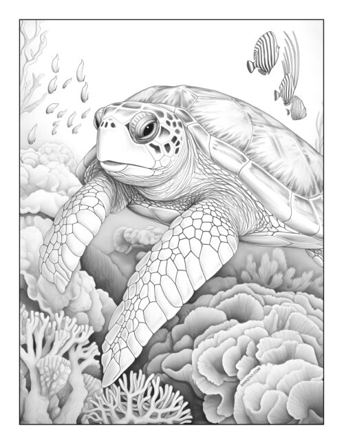 Turtle Coloring Page 07