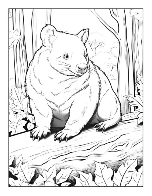 Wombat Coloring Page 01