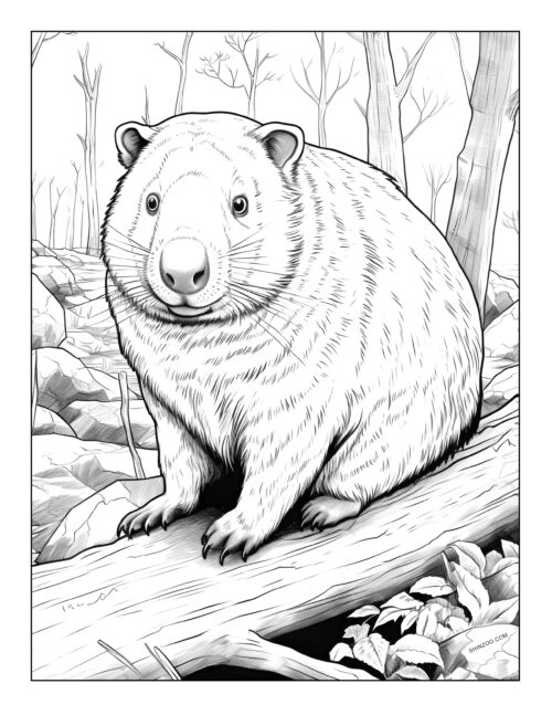 Wombat Coloring Page 02
