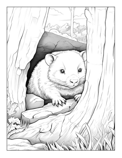 Wombat Coloring Page 04