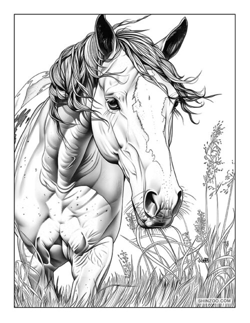 American Quarter Horse Coloring Page 02