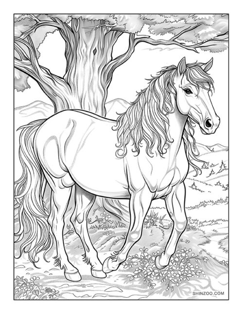 American Quarter Horse Coloring Page 04