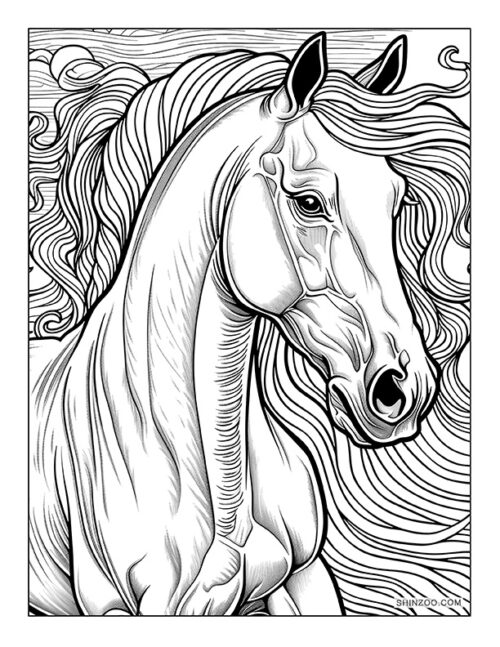 American Quarter Horse Coloring Page 06