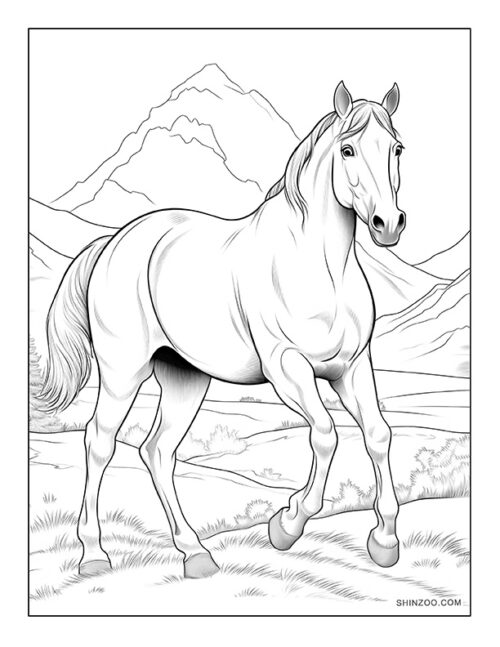 American Quarter Horse Coloring Page 07
