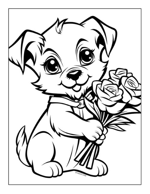 Animal With Flower Coloring Page 04