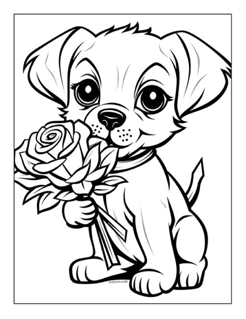 Animal With Flower Coloring Page 05