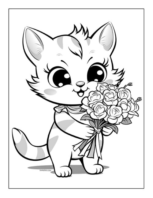 Animal With Flower Coloring Page 07
