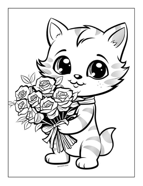 Animal With Flower Coloring Page 08