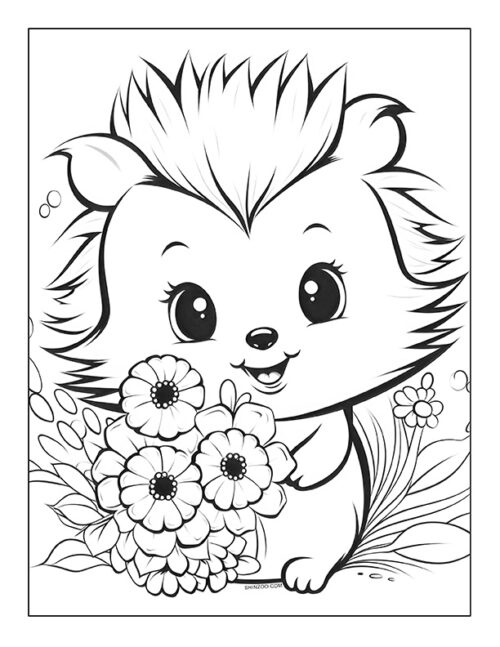 Animal With Flower Coloring Page 10