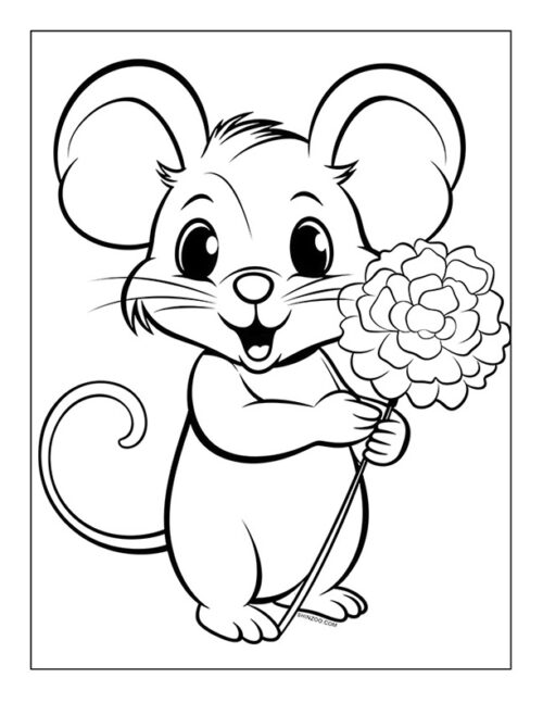 Animal With Flower Coloring Page 12