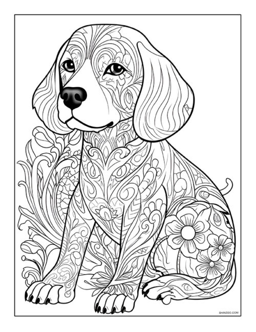 Beagle Coloring Page 03