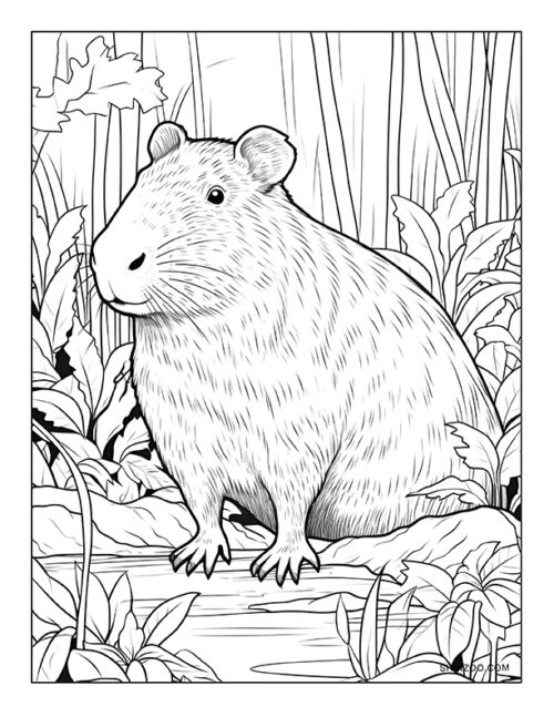 Capybara Coloring Page 02