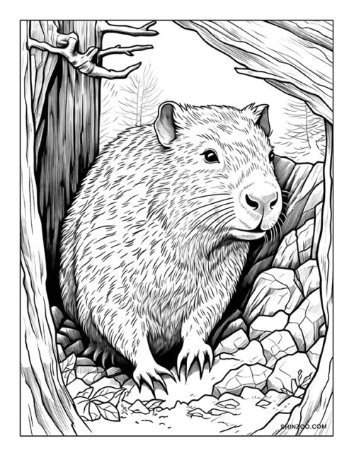 Capybara Coloring Page 04