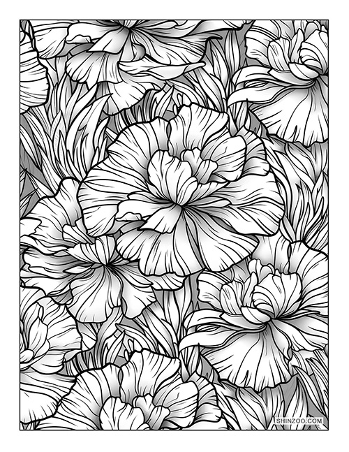Carnation Flower Coloring Page 06