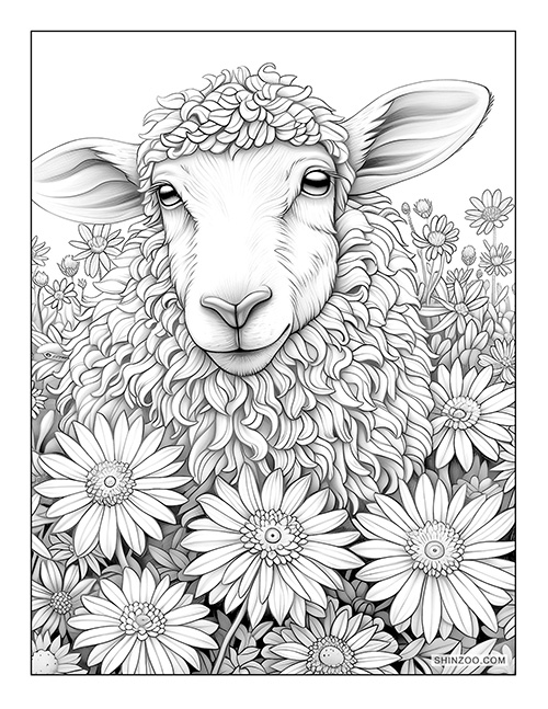 Cartoon Sheep Coloring Page 01