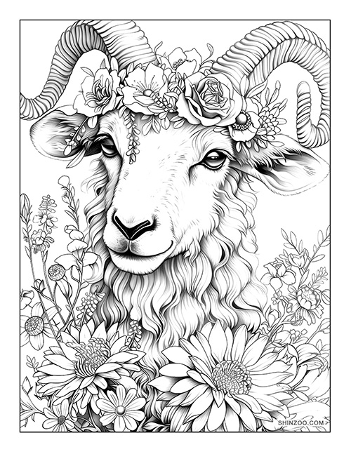 Cartoon Sheep Coloring Page 03