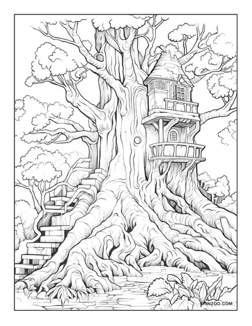 Enchanted Forest Coloring Page 02