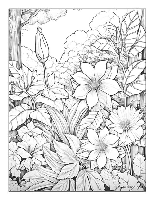 Exotic Flowers Coloring Page 09