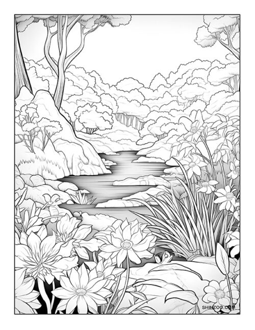 Exotic Flowers Coloring Page 10