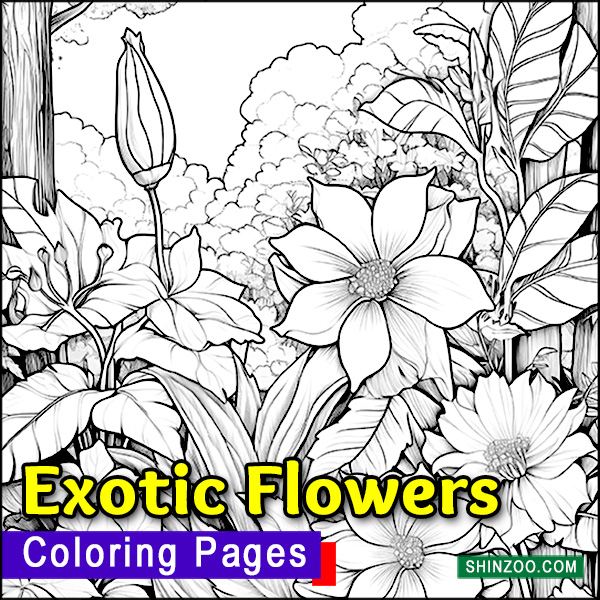 Exotic Flowers Coloring Pages