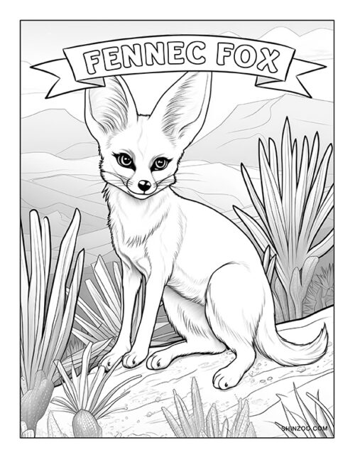 Fennec Fox Coloring Page 01