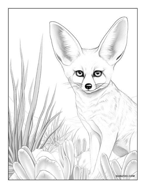 Fennec Fox Coloring Page 04