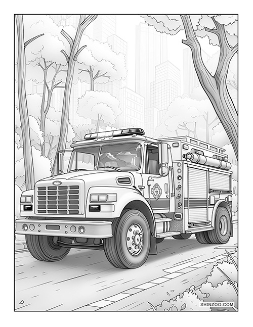 Fire Truck Coloring Page 01