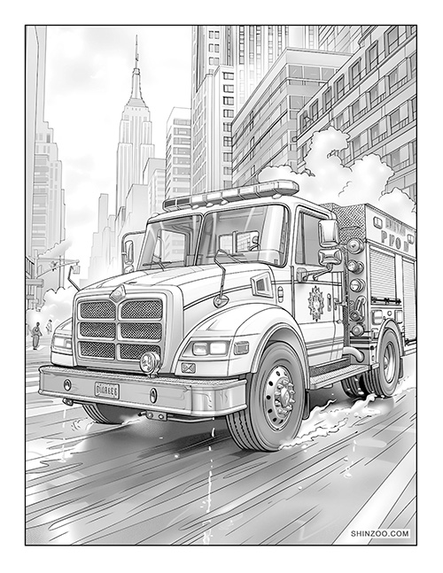 Fire Truck Coloring Page 02