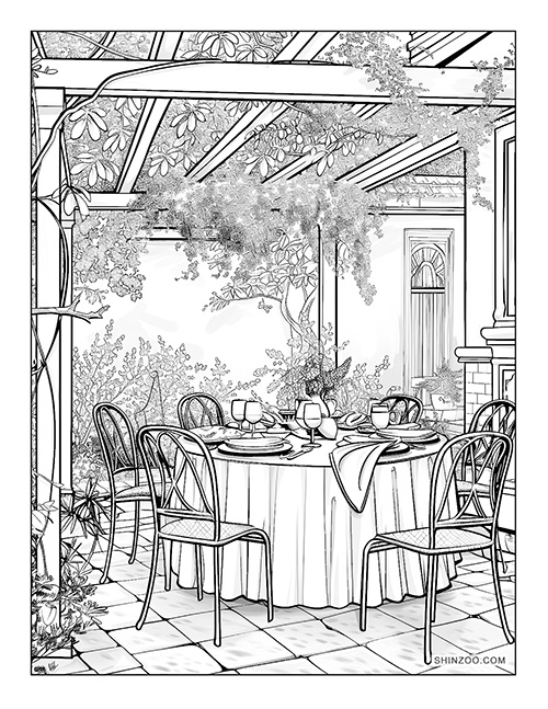 Garden Party Coloring Page 03