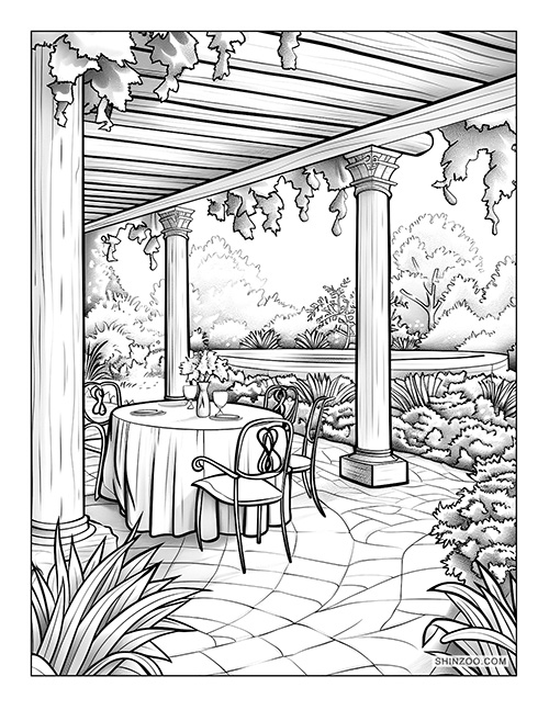 Garden Party Coloring Page 04