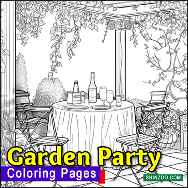 Garden Party Coloring Page Printable