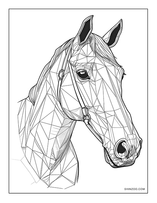 abstract horse head coloring page printable