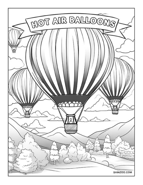 Hot Air Balloon Coloring Page 01